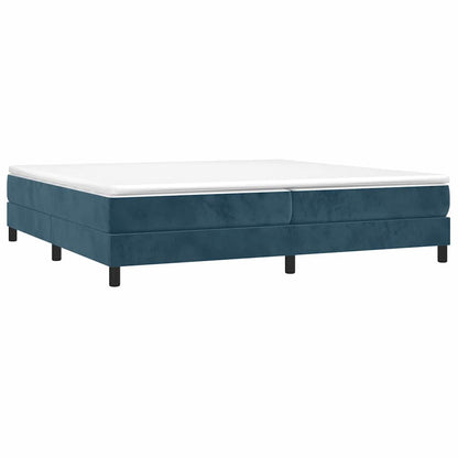 Struttura Letto a Rete a Molle Blu Scuro 200x200 cm in Velluto