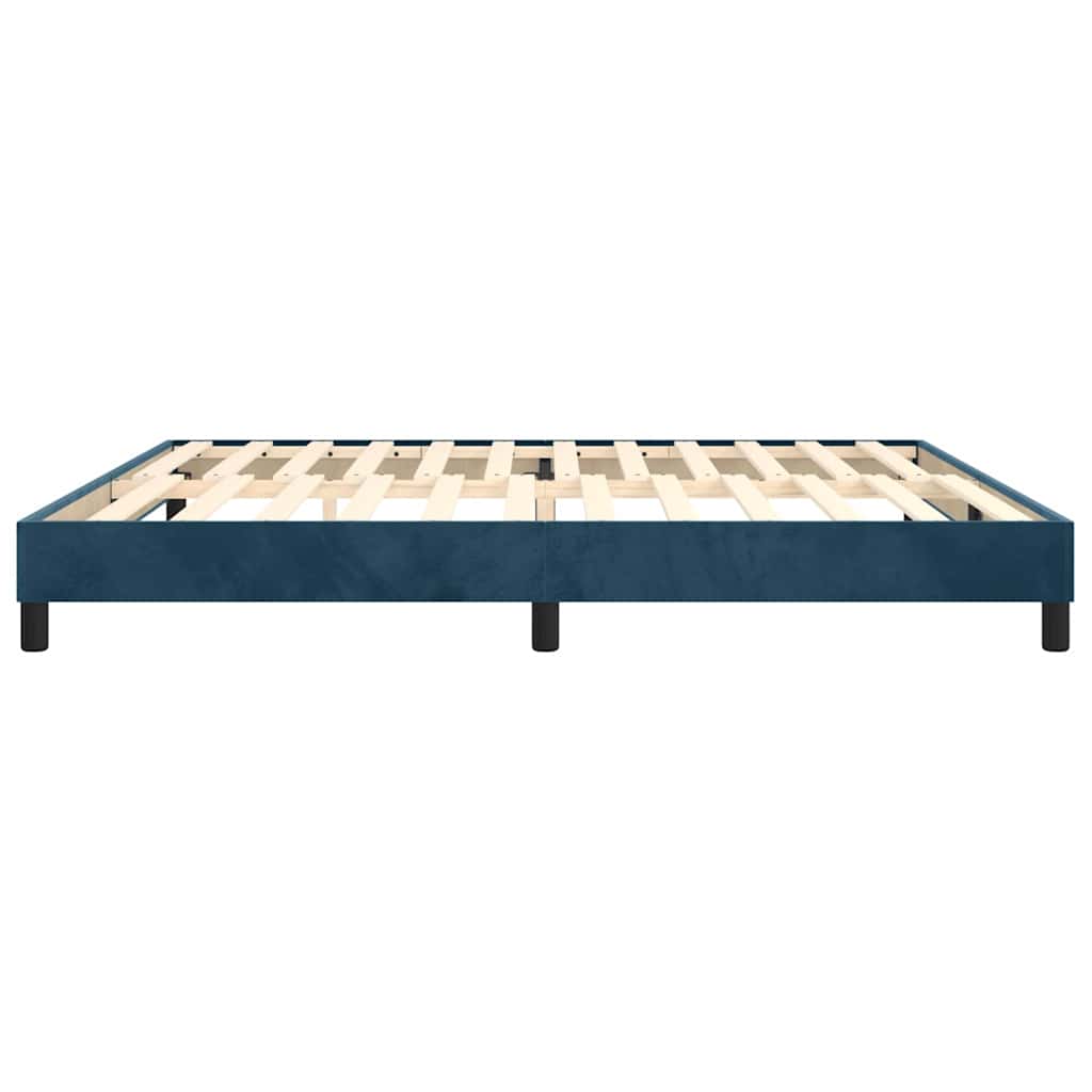 Struttura Letto a Rete a Molle Blu Scuro 200x200 cm in Velluto