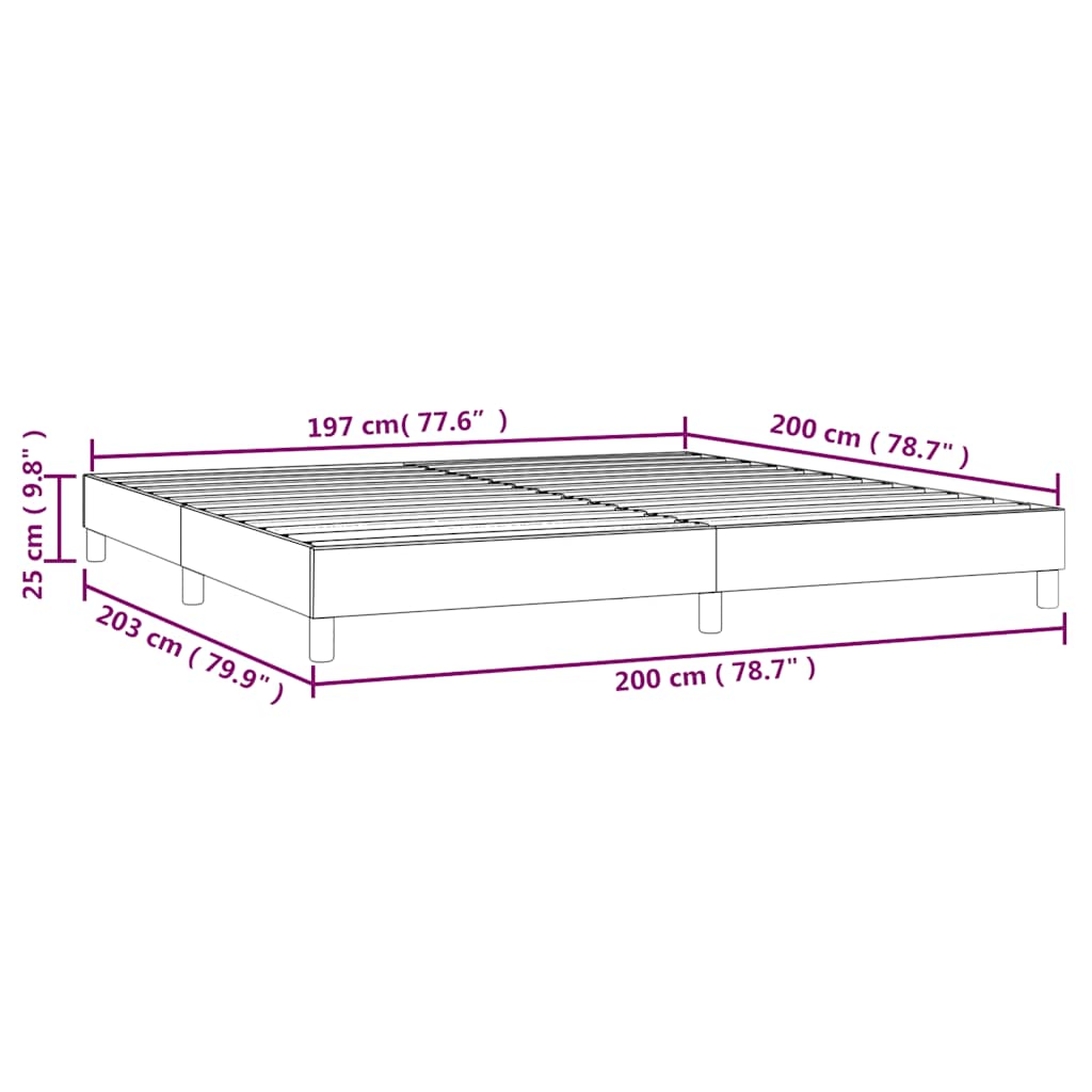 Struttura Letto a Rete a Molle Blu Scuro 200x200 cm in Velluto | homemem39
