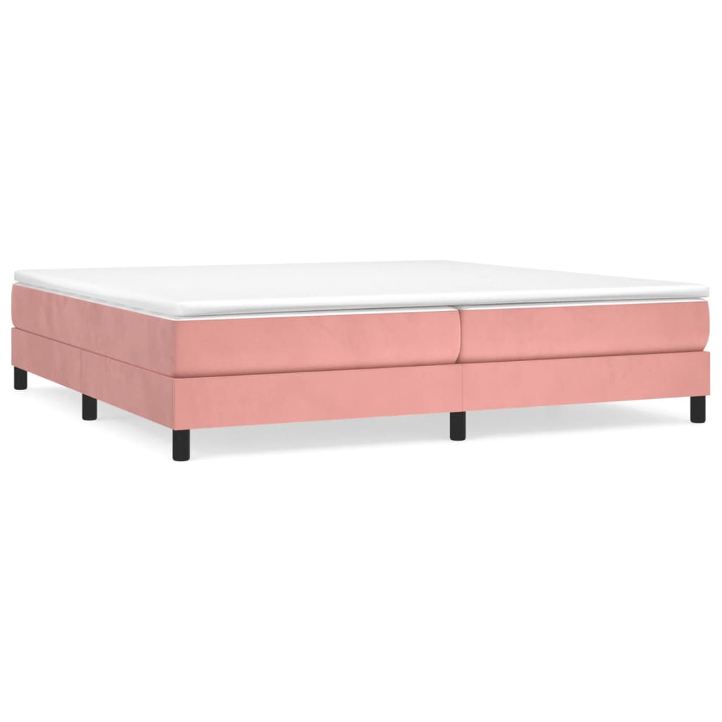 Struttura Letto a Rete a Molle Rosa 200x200 cm in Velluto | homemem39