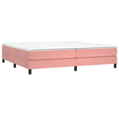 Struttura Letto a Rete a Molle Rosa 200x200 cm in Velluto | homemem39
