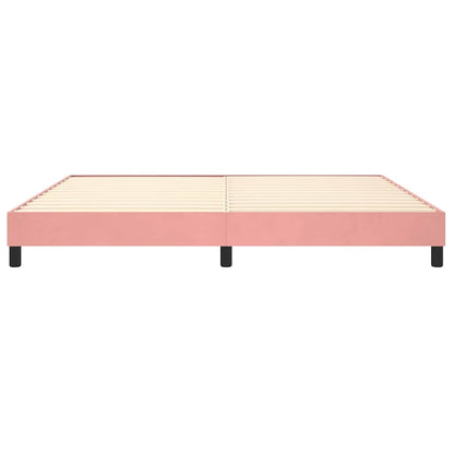 Struttura Letto a Rete a Molle Rosa 200x200 cm in Velluto