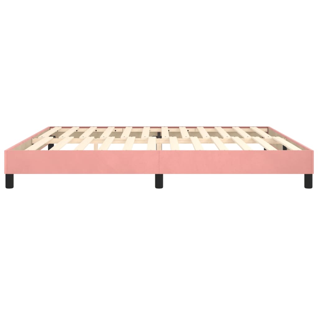 Struttura Letto a Rete a Molle Rosa 200x200 cm in Velluto | homemem39