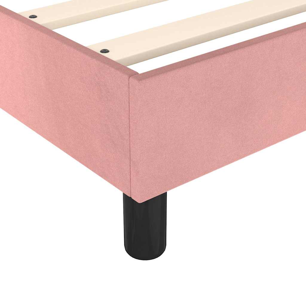 Struttura Letto a Rete a Molle Rosa 200x200 cm in Velluto