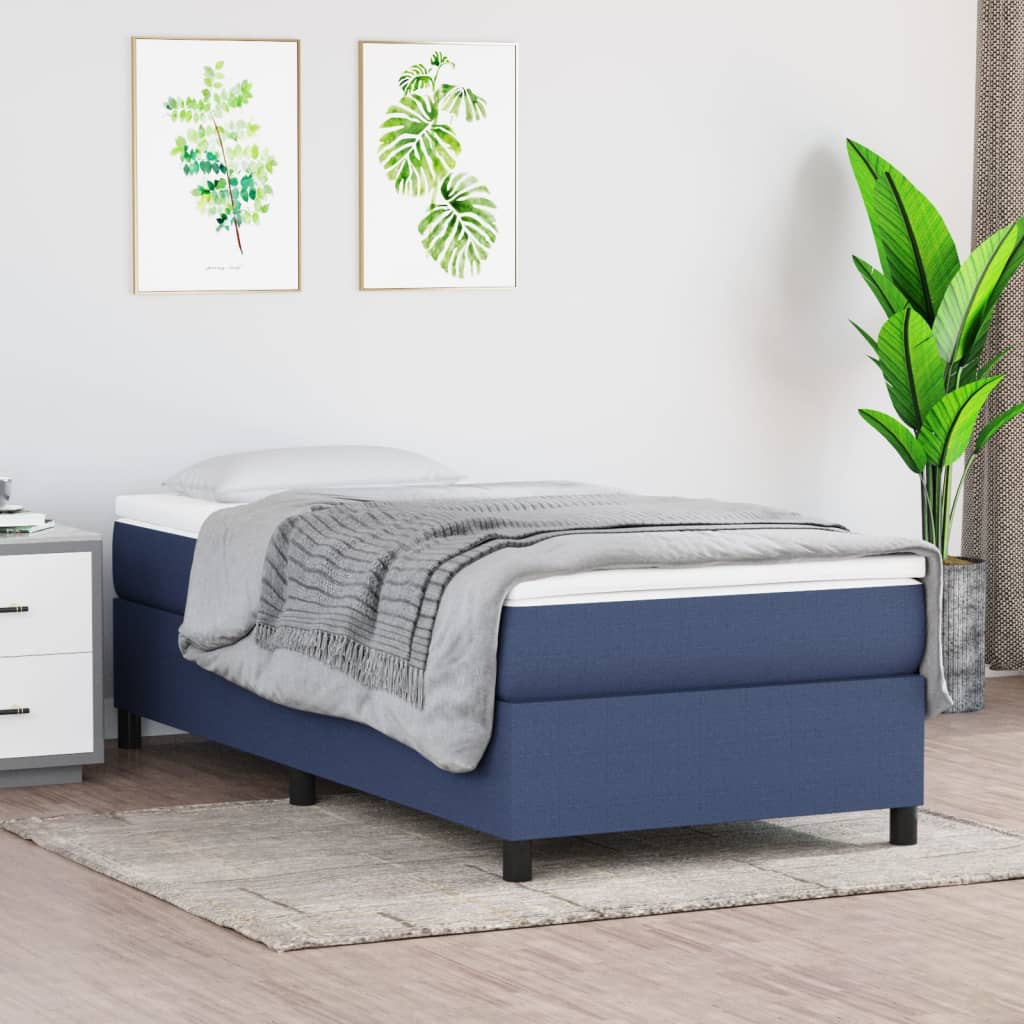 Struttura Letto a Rete a Molle Blu 80x200 cm in Tessuto | homemem39