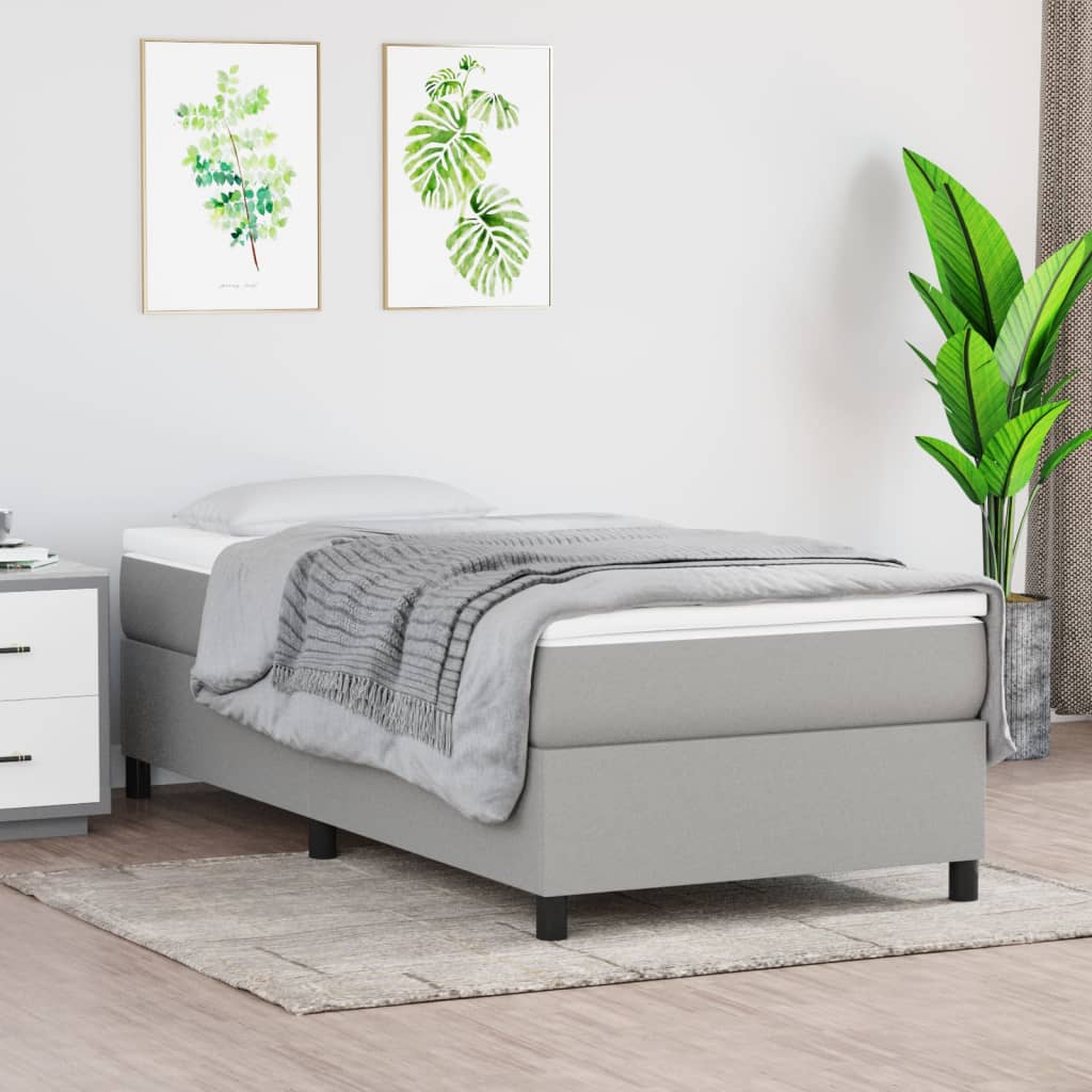 Struttura Letto a Rete a Molle Grigio Chiaro 90x190 cm Tessuto | homemem39