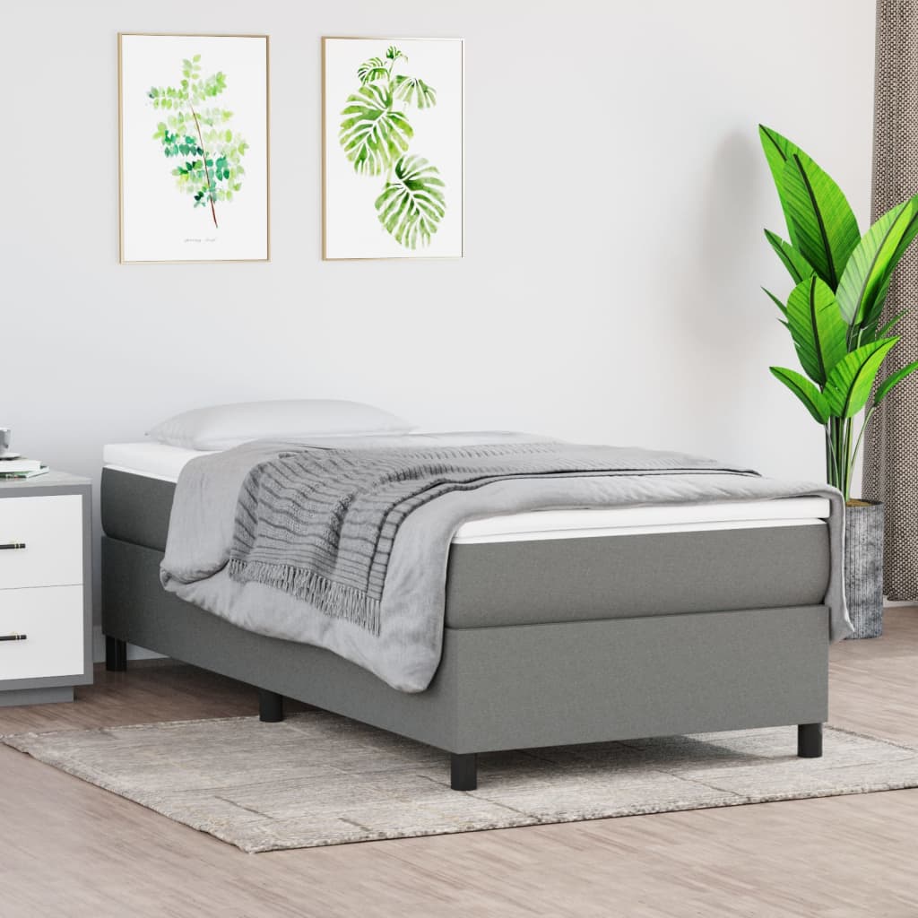 Struttura Letto a Rete a Molle Grigio Scuro 90x190 cm Tessuto | homemem39