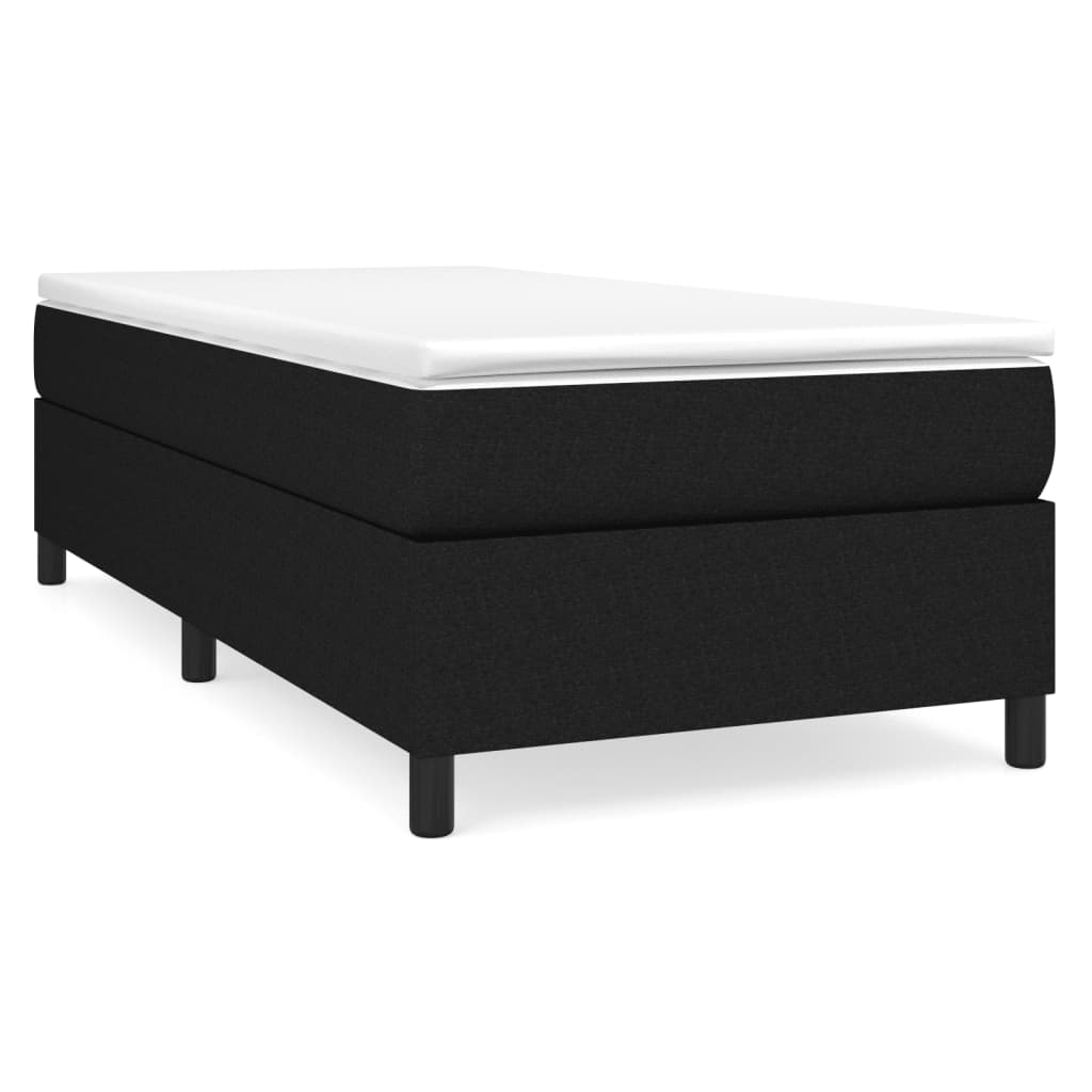 Struttura Letto a Rete a Molle Nero 90x190 cm in Tessuto