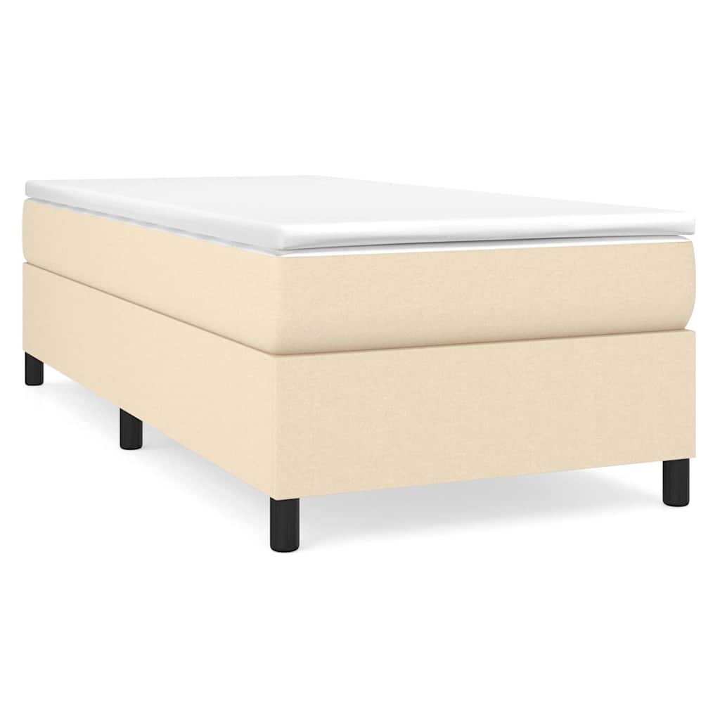 Struttura Letto a Rete a Molle Crema 90x200 cm in Tessuto