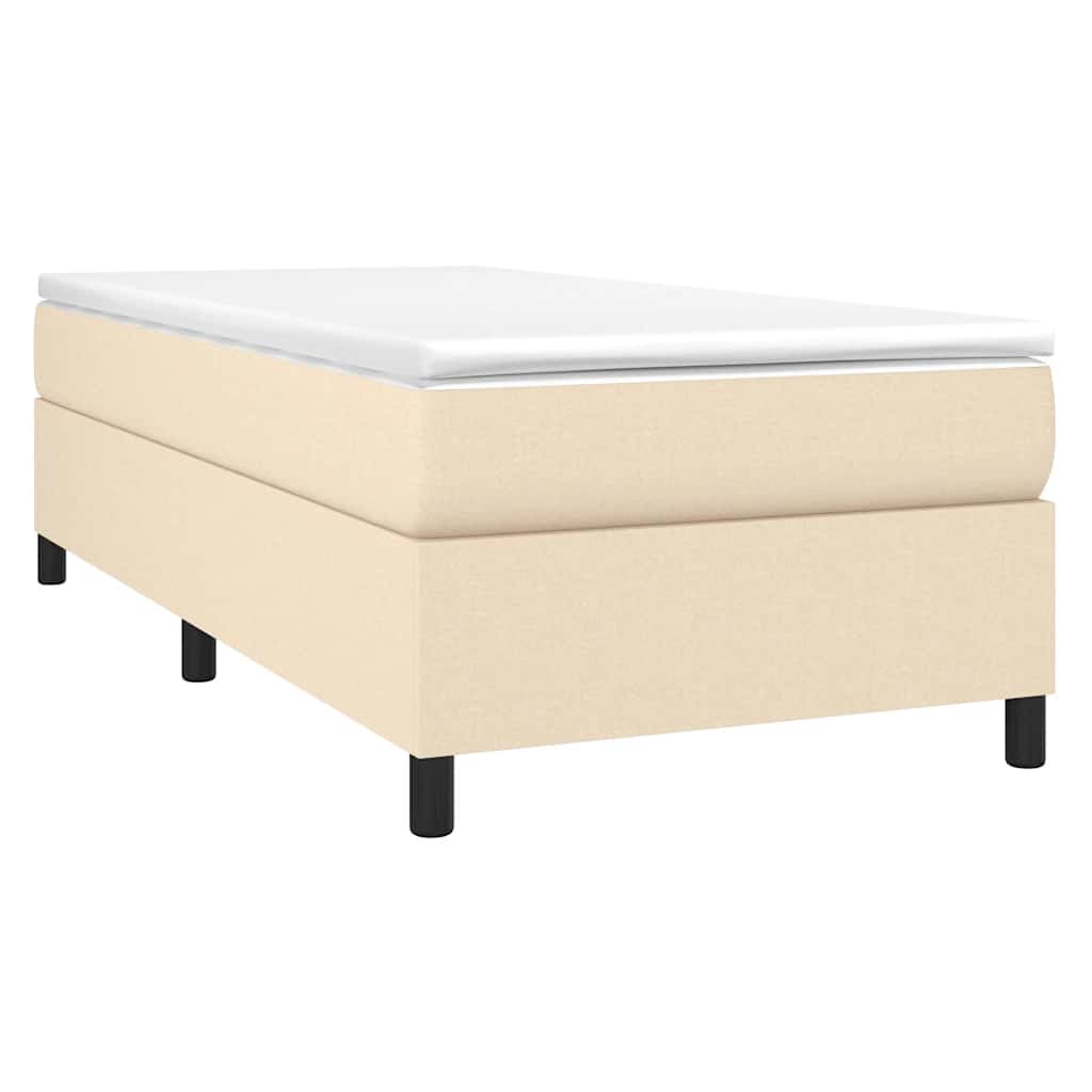 Struttura Letto a Rete a Molle Crema 90x200 cm in Tessuto