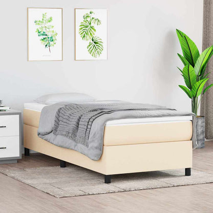 Struttura Letto a Rete a Molle Crema 90x200 cm in Tessuto