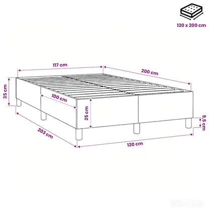 Struttura Letto a Rete a Molle Blu 120x200 cm in Tessuto