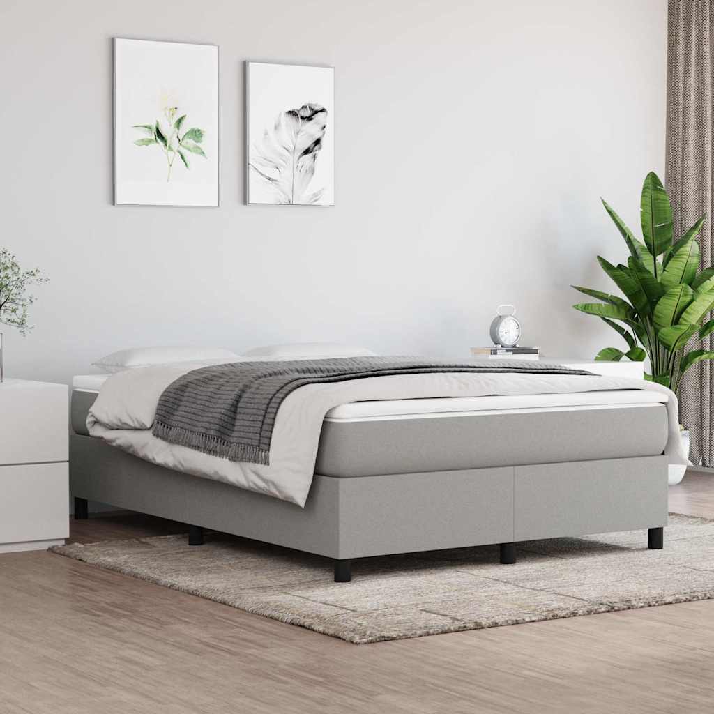 Struttura Letto a Rete a Molle Grigio Chiaro 140x190 cm Tessuto