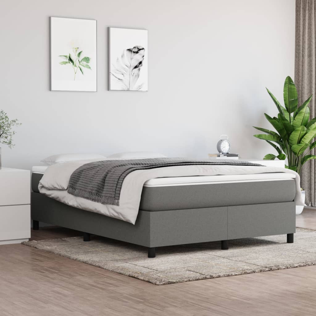 Struttura Letto a Rete a Molle Grigio Scuro 140x200 cm Tessuto | homemem39