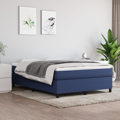 Struttura Letto a Rete a Molle Blu 140x200 cm in Tessuto | homemem39