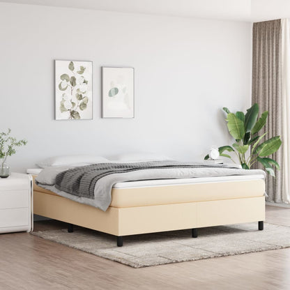 Struttura Letto a Rete a Molle Crema 160x200 cm in Tessuto | homemem39