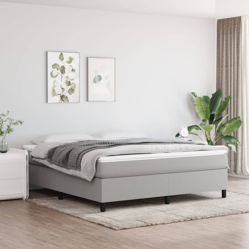 Struttura Letto a Rete a Molle Grigio Chiaro 180x200 cm Tessuto | homemem39