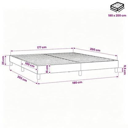 Struttura Letto a Rete a Molle Crema 180x200 cm in Tessuto