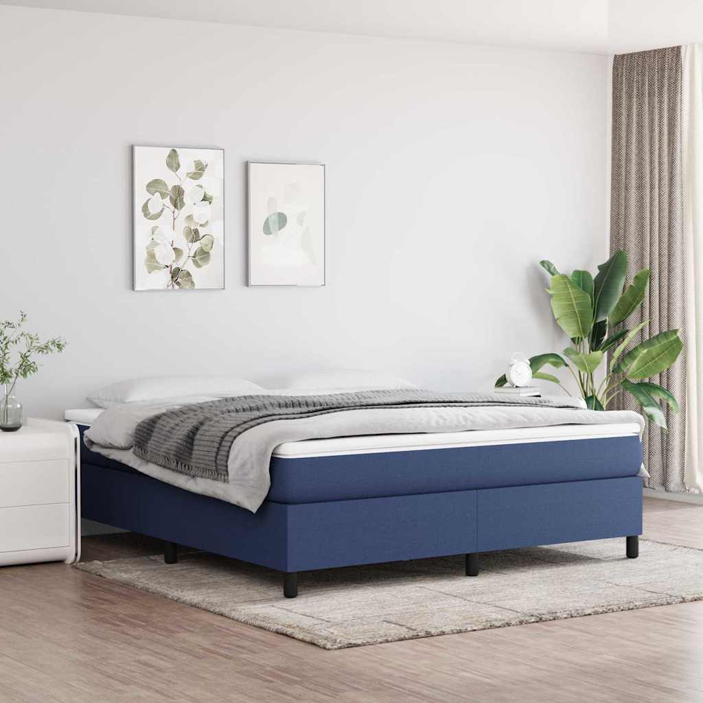 Struttura Letto a Rete a Molle Blu 180x200 cm in Tessuto