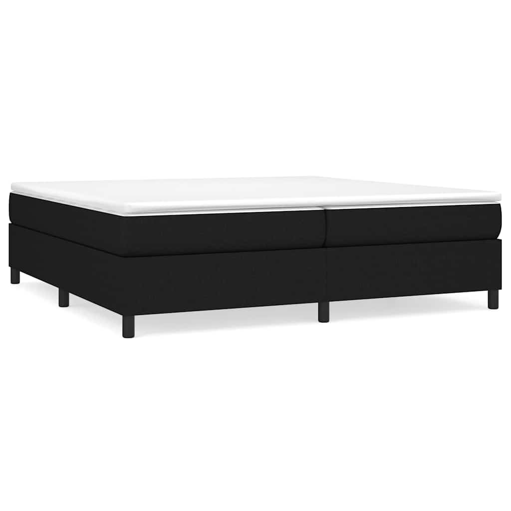 Struttura Letto a Rete a Molle Nero 200x200 cm in Tessuto
