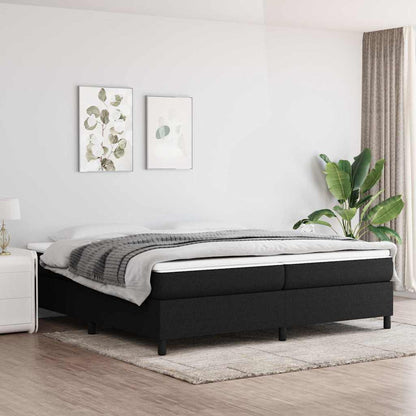 Struttura Letto a Rete a Molle Nero 200x200 cm in Tessuto