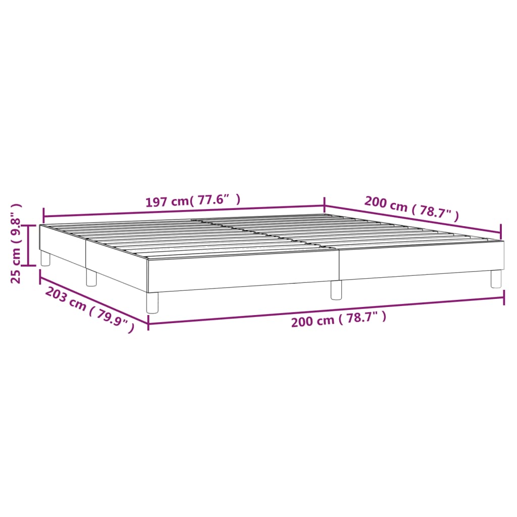 Giroletto senza Materasso Marrone Scuro 200x200 cm in Tessuto