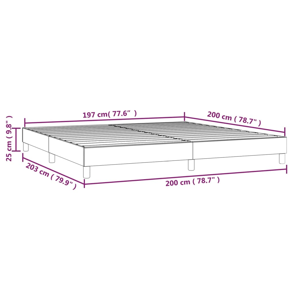 Struttura Letto a Rete a Molle Blu 200x200 cm in Tessuto | homemem39