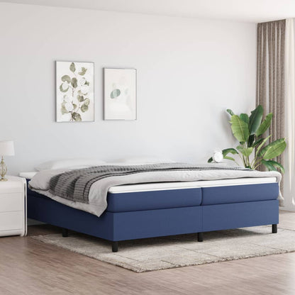 Struttura Letto a Rete a Molle Blu 200x200 cm in Tessuto | homemem39
