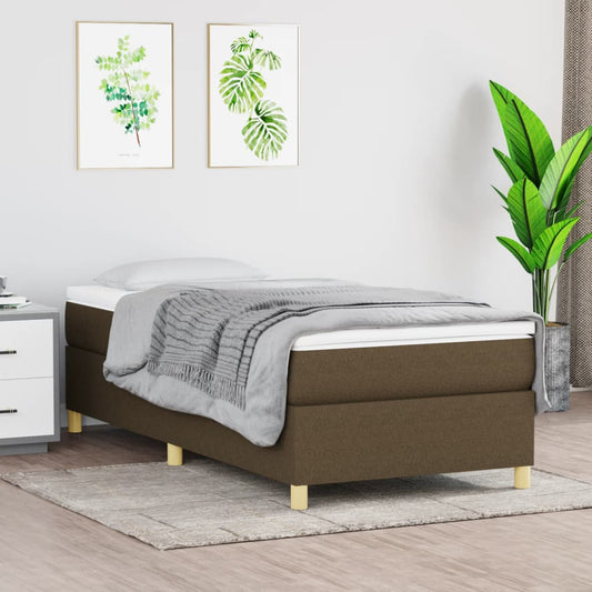 Struttura Letto a Rete a Molle Marrone Scuro 80x200 cm Tessuto | homemem39