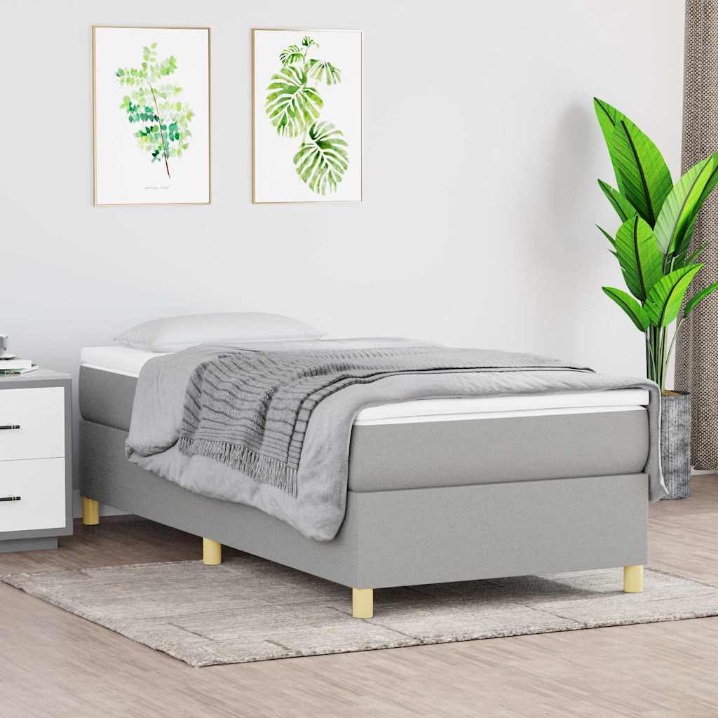 Struttura Letto a Rete a Molle Grigio Chiaro 90x190 cm Tessuto