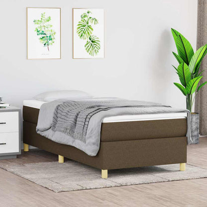 Struttura Letto a Rete a Molle Marrone Scuro 90x190 cm Tessuto