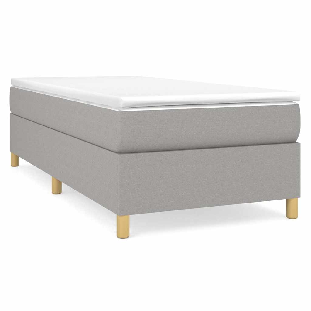 Struttura Letto a Rete a Molle Grigio Chiaro 90x200 cm Tessuto