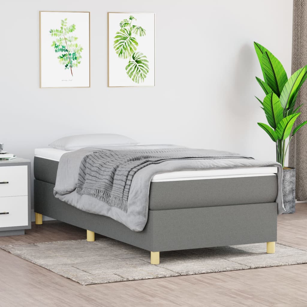 Struttura Letto a Rete a Molle Grigio Scuro 100x200 cm Tessuto | homemem39