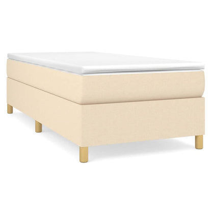 Struttura Letto a Rete a Molle Crema 100x200 cm in Tessuto