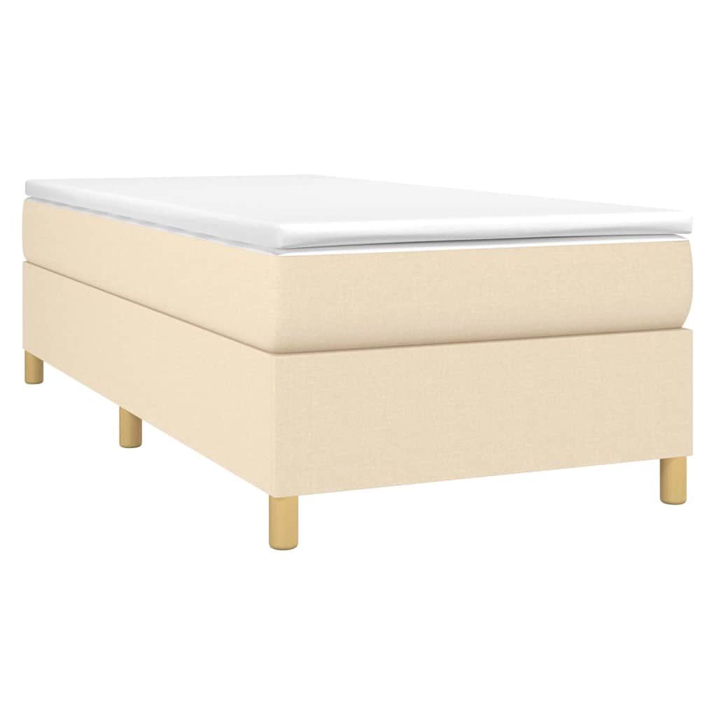 Struttura Letto a Rete a Molle Crema 100x200 cm in Tessuto