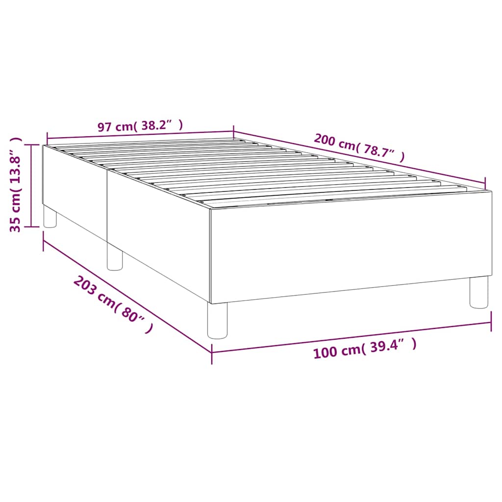Struttura Letto a Rete a Molle Crema 100x200 cm in Tessuto