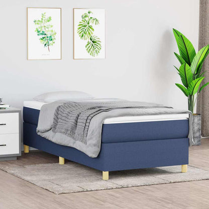 Struttura Letto a Rete a Molle Blu 100x200 cm in Tessuto