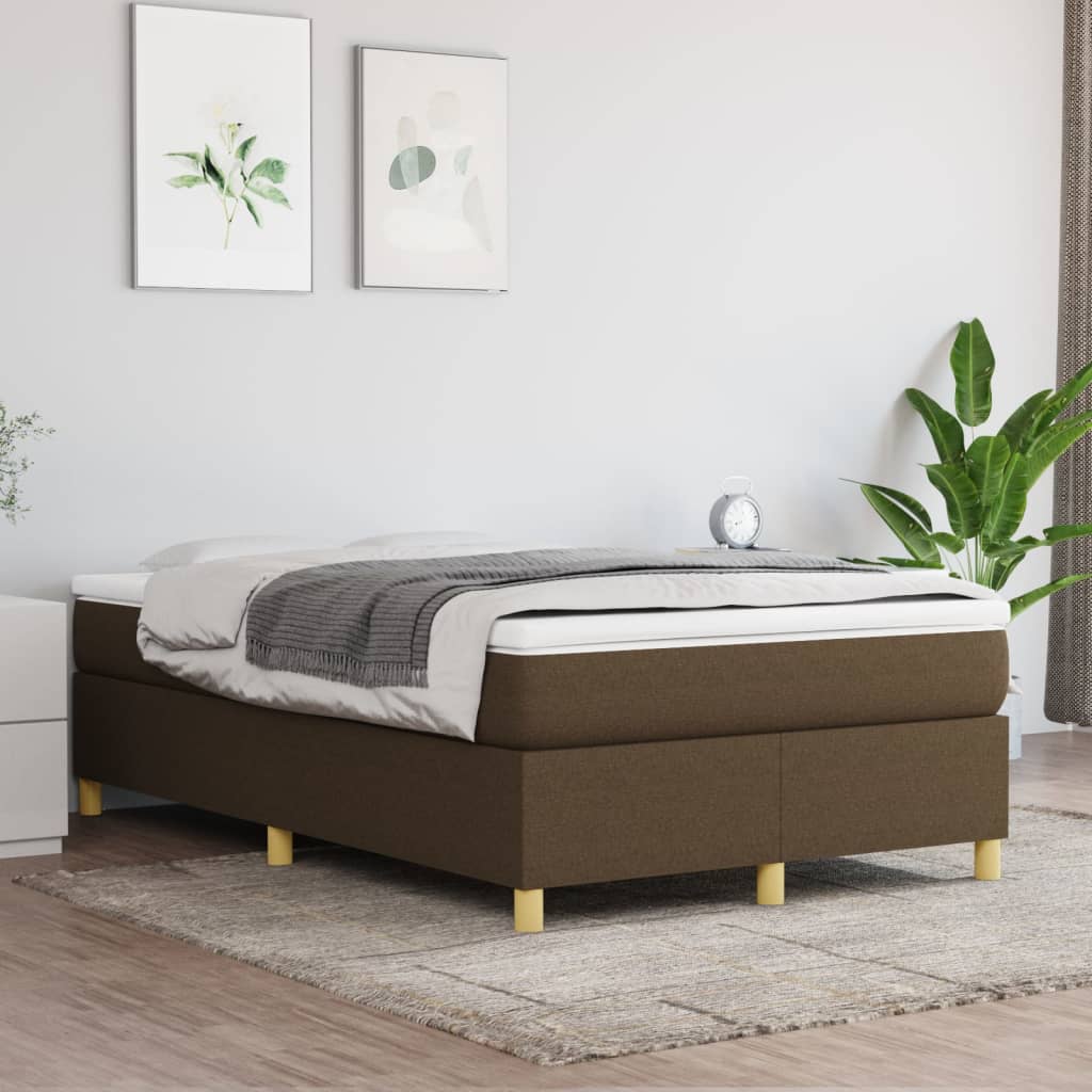 Struttura Letto a Rete a Molle Marrone Scuro 120x200 cm Tessuto
