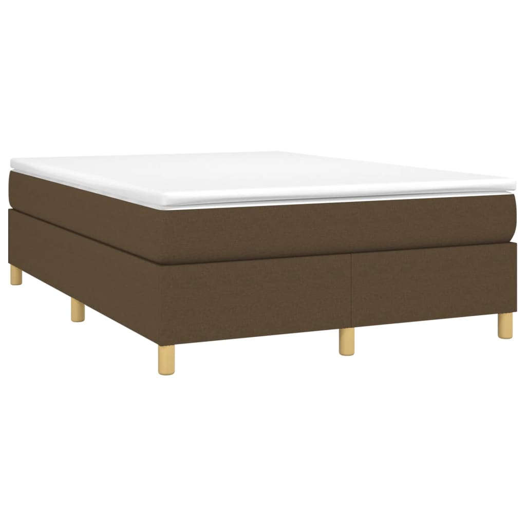 Struttura Letto a Rete a Molle Marrone Scuro 140x190 cm Tessuto