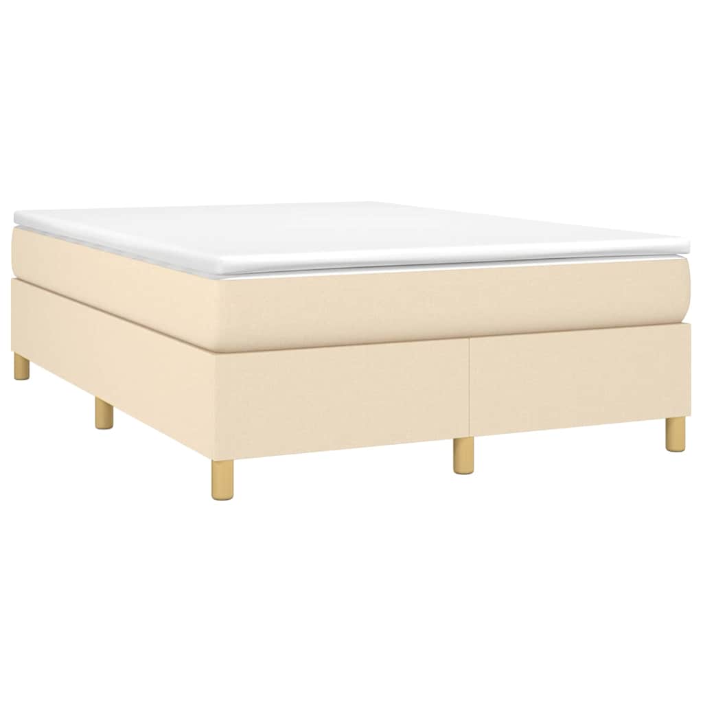 Struttura Letto a Rete a Molle Crema 140x190 cm in Tessuto