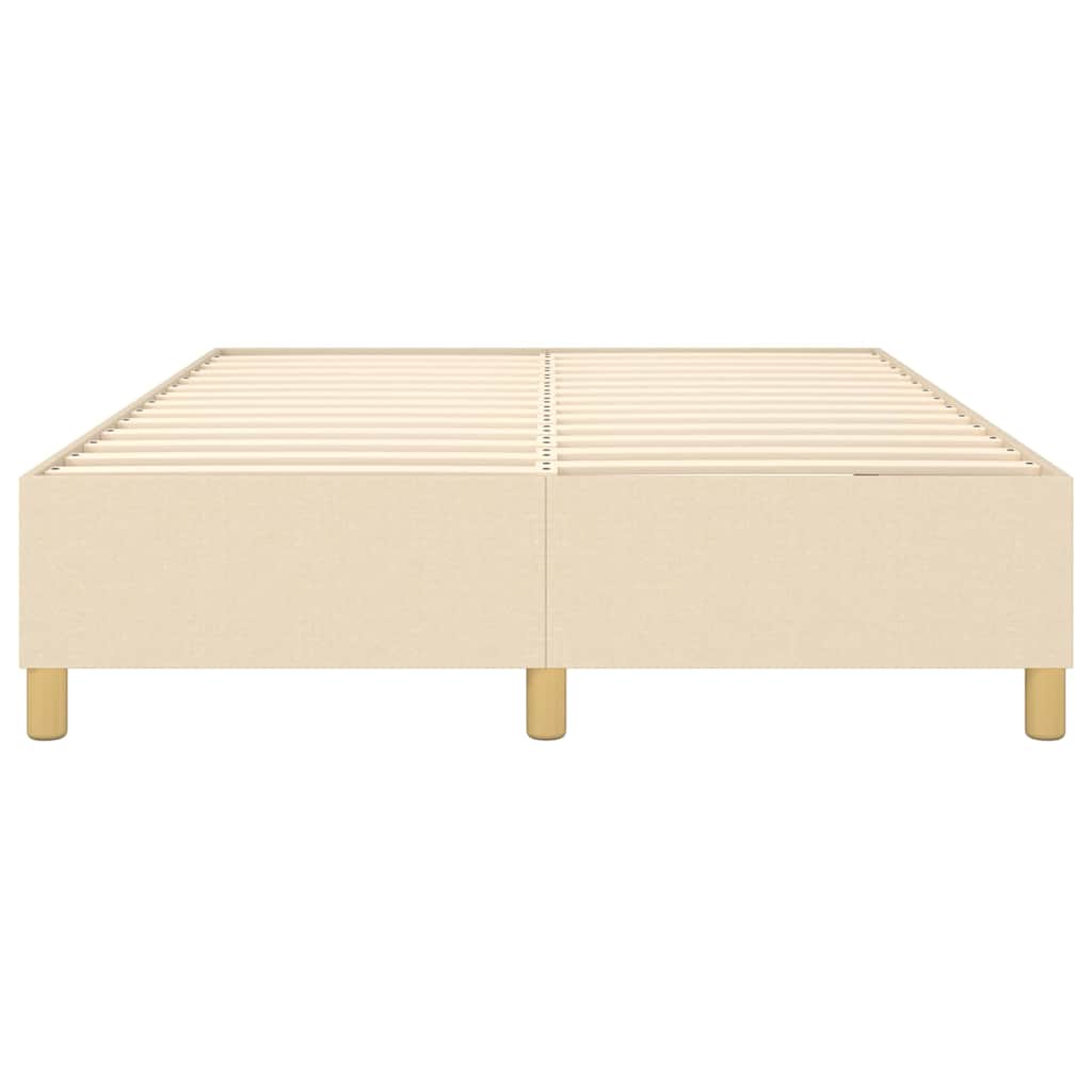 Struttura Letto a Rete a Molle Crema 140x190 cm in Tessuto