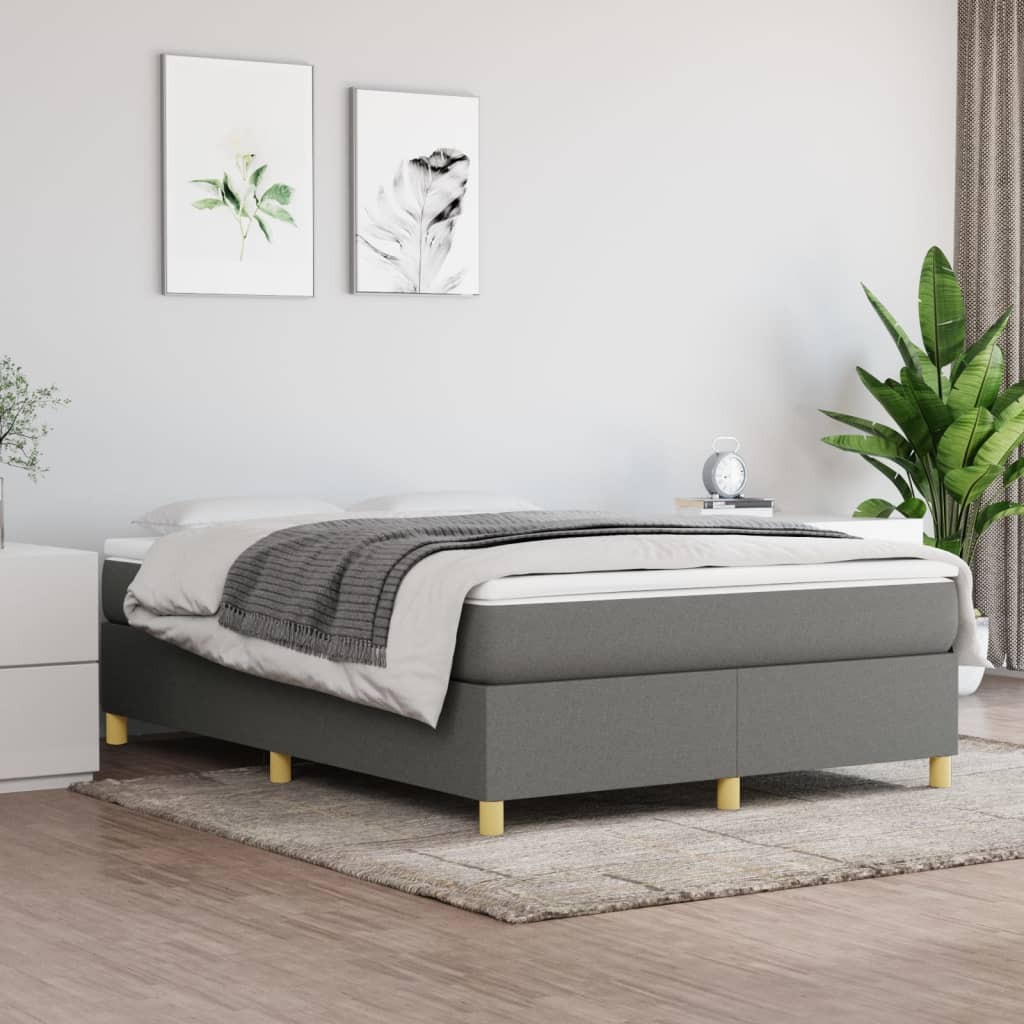 Struttura Letto a Rete a Molle Grigio Scuro 140x200 cm Tessuto | homemem39