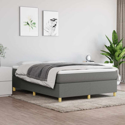 Struttura Letto a Rete a Molle Grigio Scuro 140x200 cm Tessuto