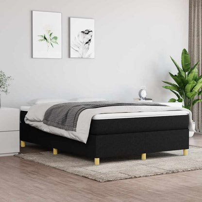 Struttura Letto a Rete a Molle Nero 140x200 cm in Tessuto