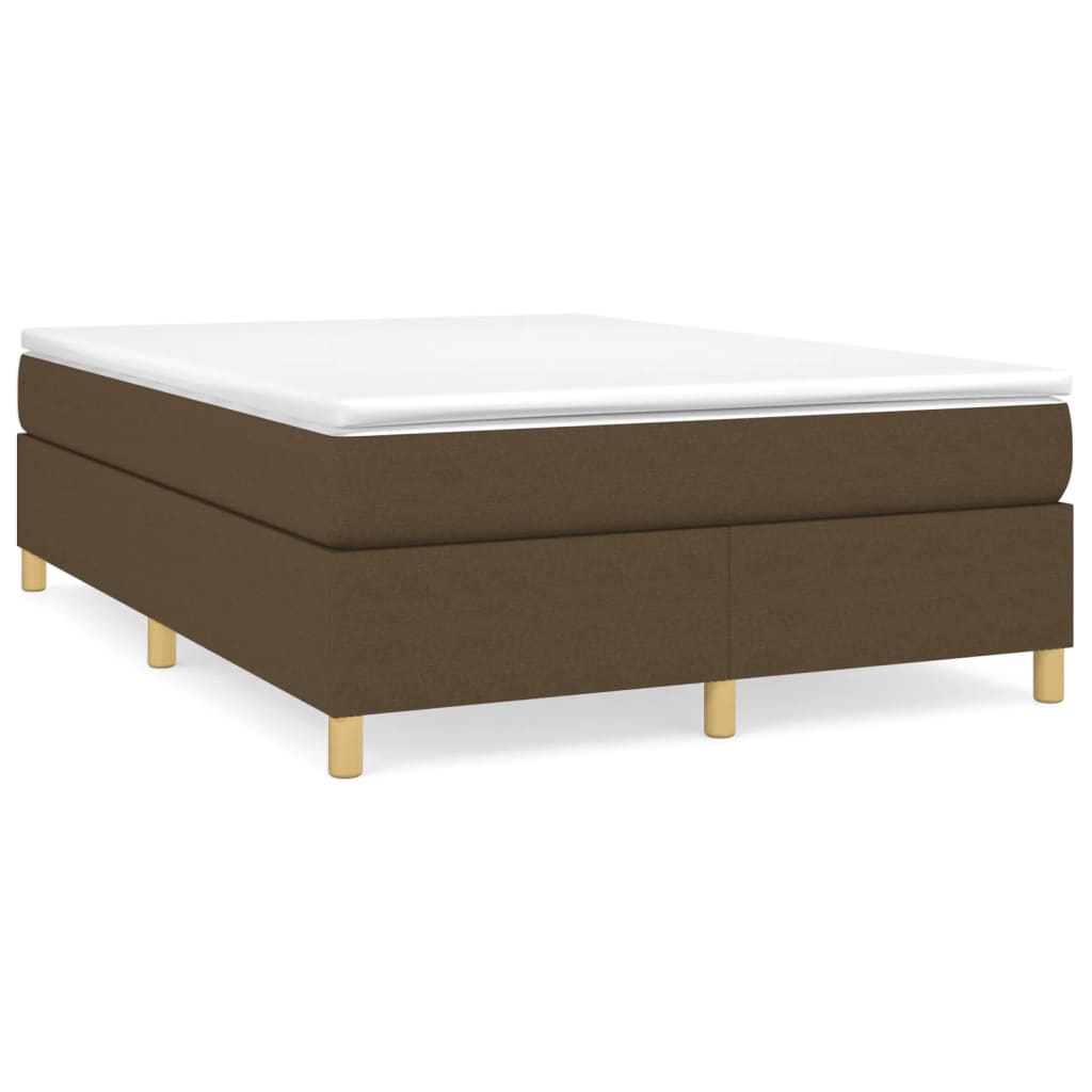 Struttura Letto a Rete a Molle Marrone Scuro 140x200 cm Tessuto