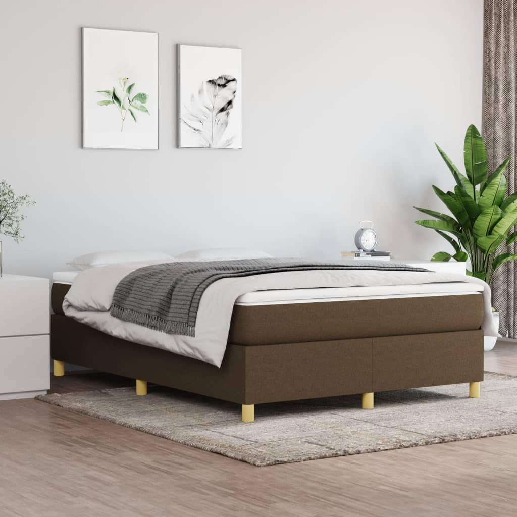 Struttura Letto a Rete a Molle Marrone Scuro 140x200 cm Tessuto | homemem39