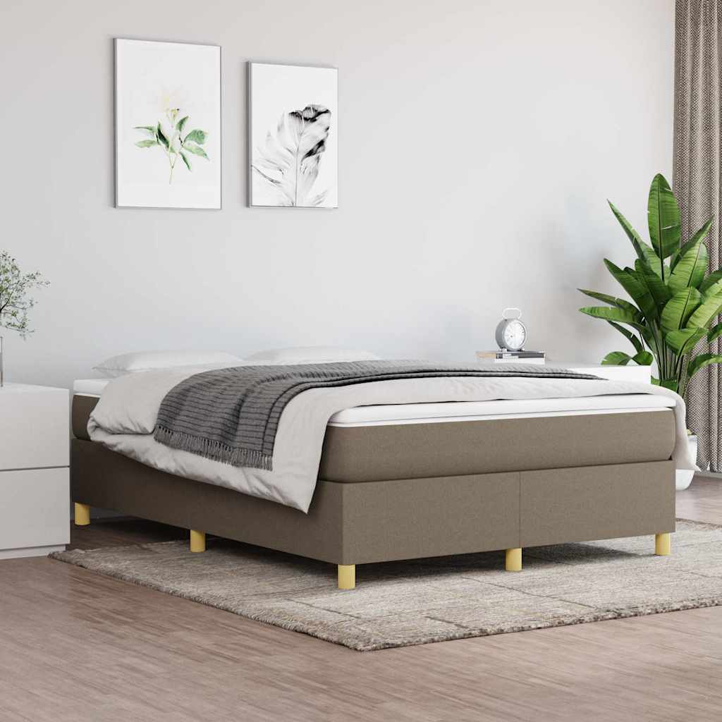 Struttura Letto a Rete a Molle Tortora 140x200 cm in Tessuto