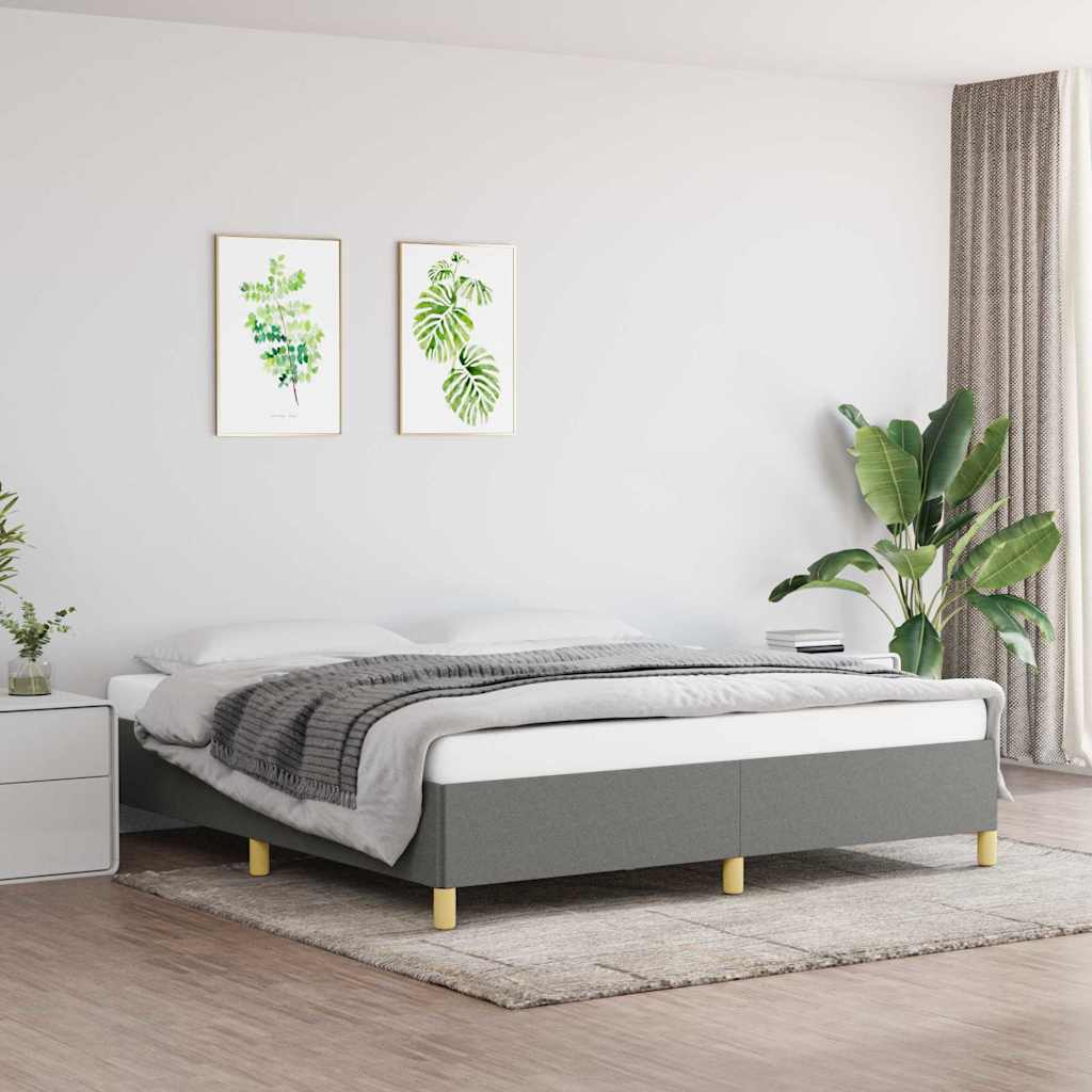 Struttura Letto a Rete a Molle Grigio Scuro 160x200 cm Tessuto