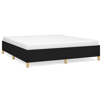 Struttura Letto a Rete a Molle Nero 160x200 cm in Tessuto
