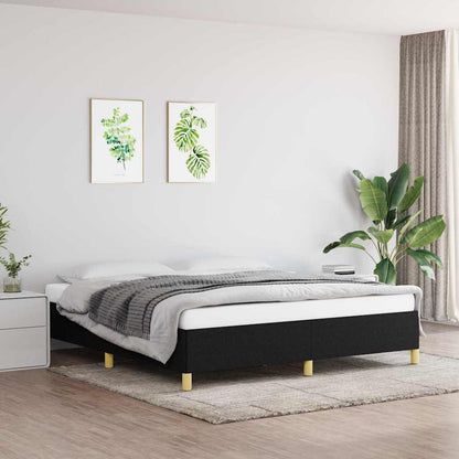 Struttura Letto a Rete a Molle Nero 160x200 cm in Tessuto